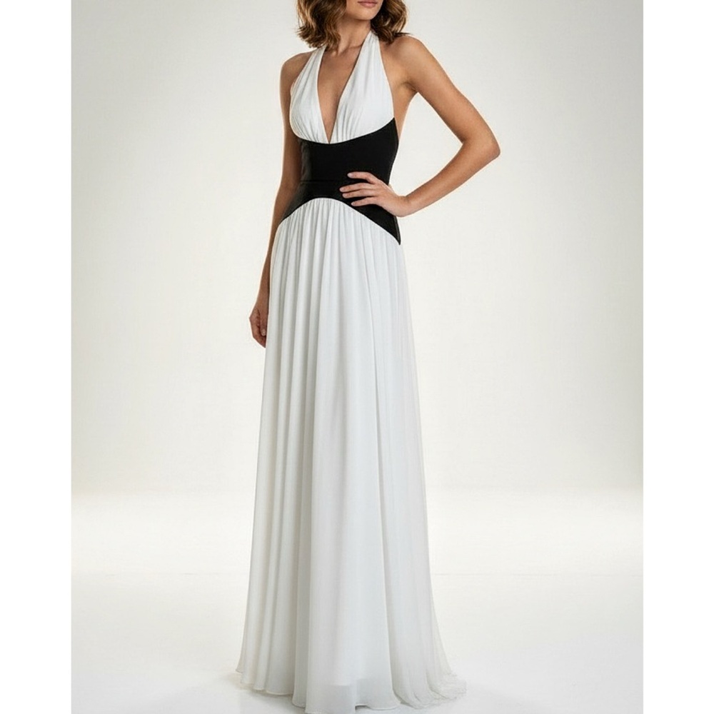 LEAU Harlowe Contrast Corset Maxi Dress, White, Medium - Picture 3 of 13
